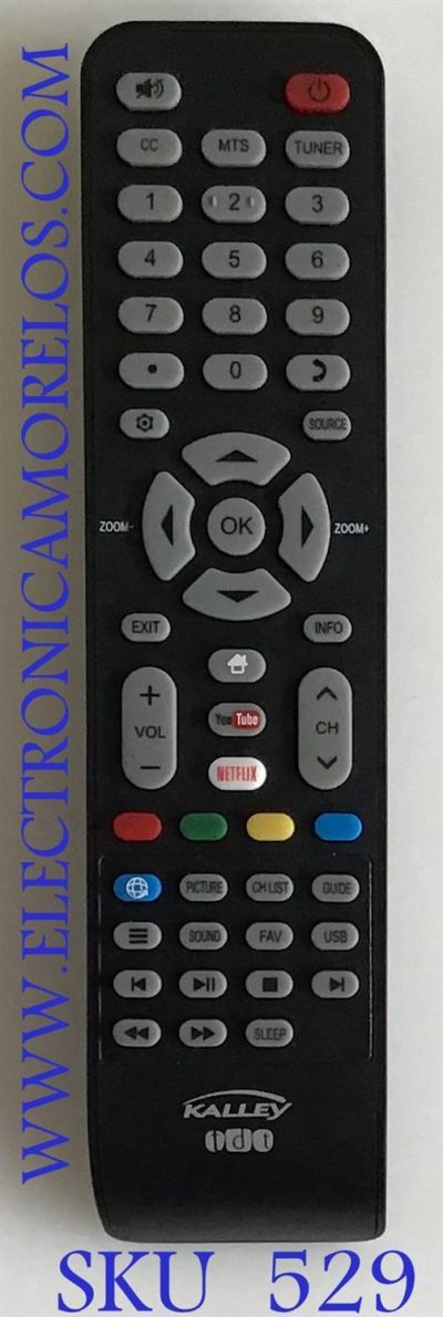 CONTROL REMOTO ORIGINAL NUEVO KALLEY TDT SMART  TV / 06-519W37-TY01X / YC-53-3